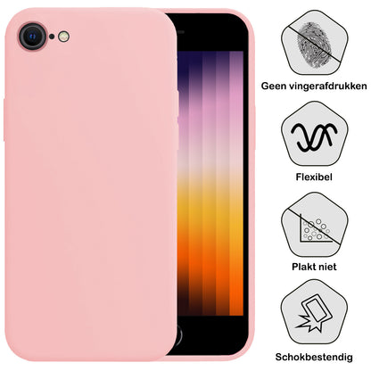 iPhone SE 2022 Hoesje Siliconen Backcover Lichtgewicht - Lichtroze