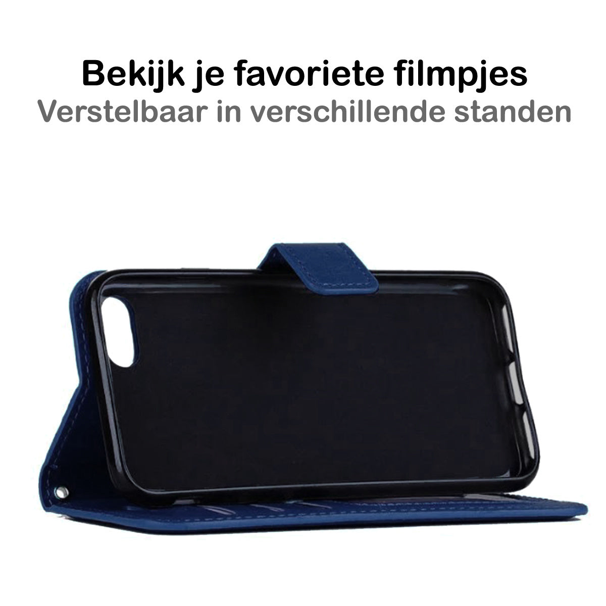 iPhone 8 Hoesje Book Case Kunstleer - Donkerblauw