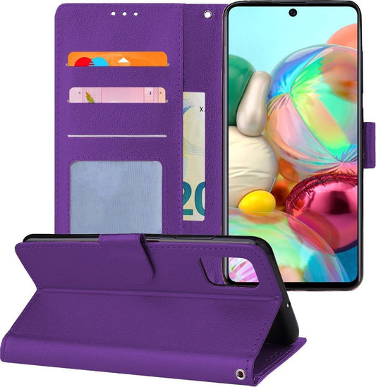 Samsung A71 Hoesje Book Case Kunstleer - Paars