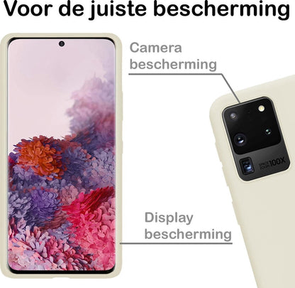 Samsung S20 Plus Hoesje Siliconen Backcover Lichtgewicht - Wit