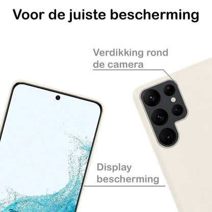 Samsung S22 Ultra Hoesje Siliconen Backcover Lichtgewicht - Wit
