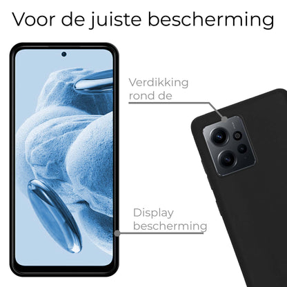 Xiaomi Redmi Note 12 4G Hoesje Siliconen Backcover Lichtgewicht - Zwart