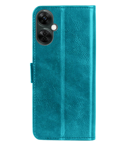 OnePlus Nord CE 3 Lite Hoesje Bookcase Cover met Kaarthouder - Turquoise
