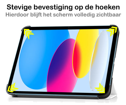 iPad 2022 / 2025 (A16 ) Trifold Bookcase Hoes - Wit