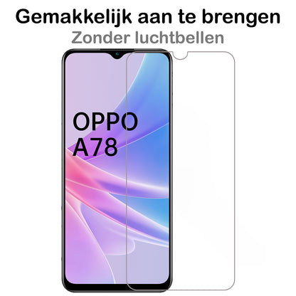 OPPO A78 5G Screenprotector Gehard Glas - Anti-kras