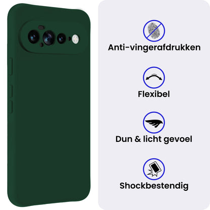 Google Pixel 11 Pro XL Hoesje Siliconen Backcover Lichtgewicht - Donkergroen