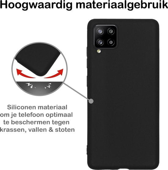 Samsung A42 Hoesje Siliconen - Zwart