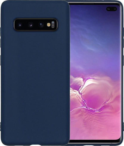 Samsung S10 Hoesje Siliconen Backcover Lichtgewicht - Donkerblauw
