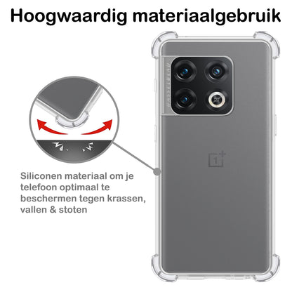 OnePlus 10 Pro Hoesje Shockproof Backcover Siliconen - Transparant