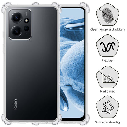Xiaomi Redmi Note 12 4G Hoesje Shockproof Backcover Siliconen - Transparant