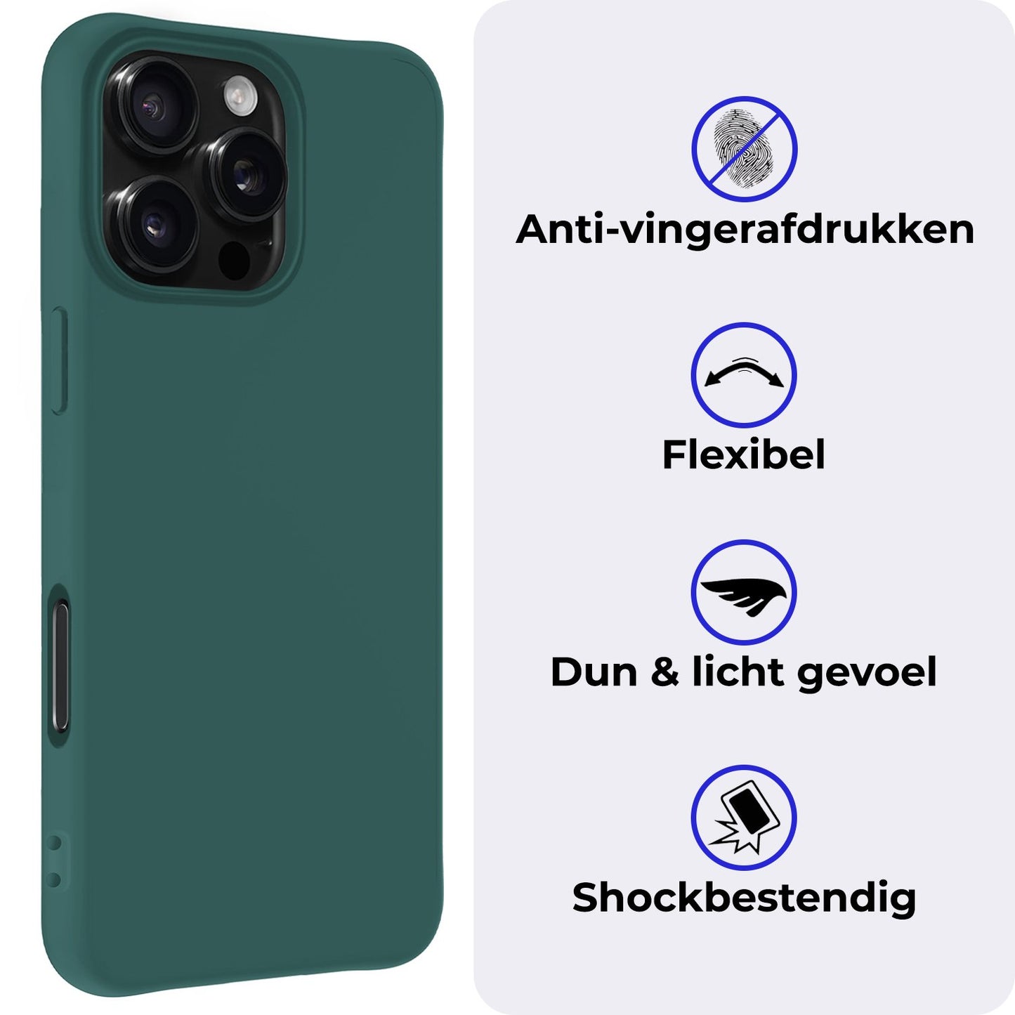 iPhone 16 Pro Hoesje Siliconen - Donkergroen