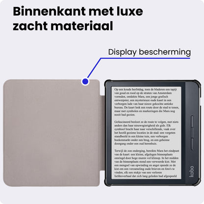Kobo Libra H2O Bookcase Hoes Shockabsorberend - Zwart