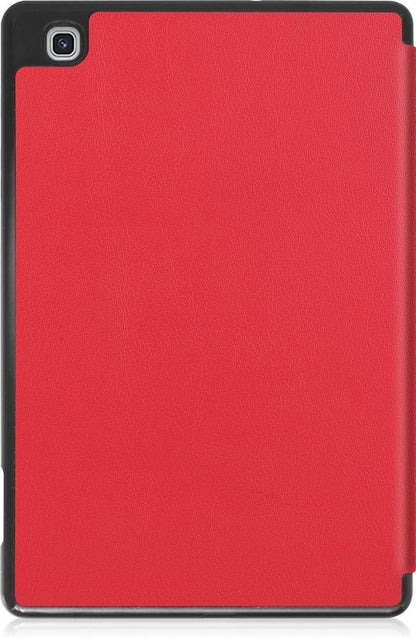 Samsung Galaxy Tab S6 Lite Trifold Bookcase Hoes met Penhouder voor S Pen - Rood