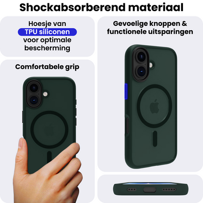iPhone 17 Hoesje Geschikt voor Magsafe Backcover Shockproof - Donkergroen