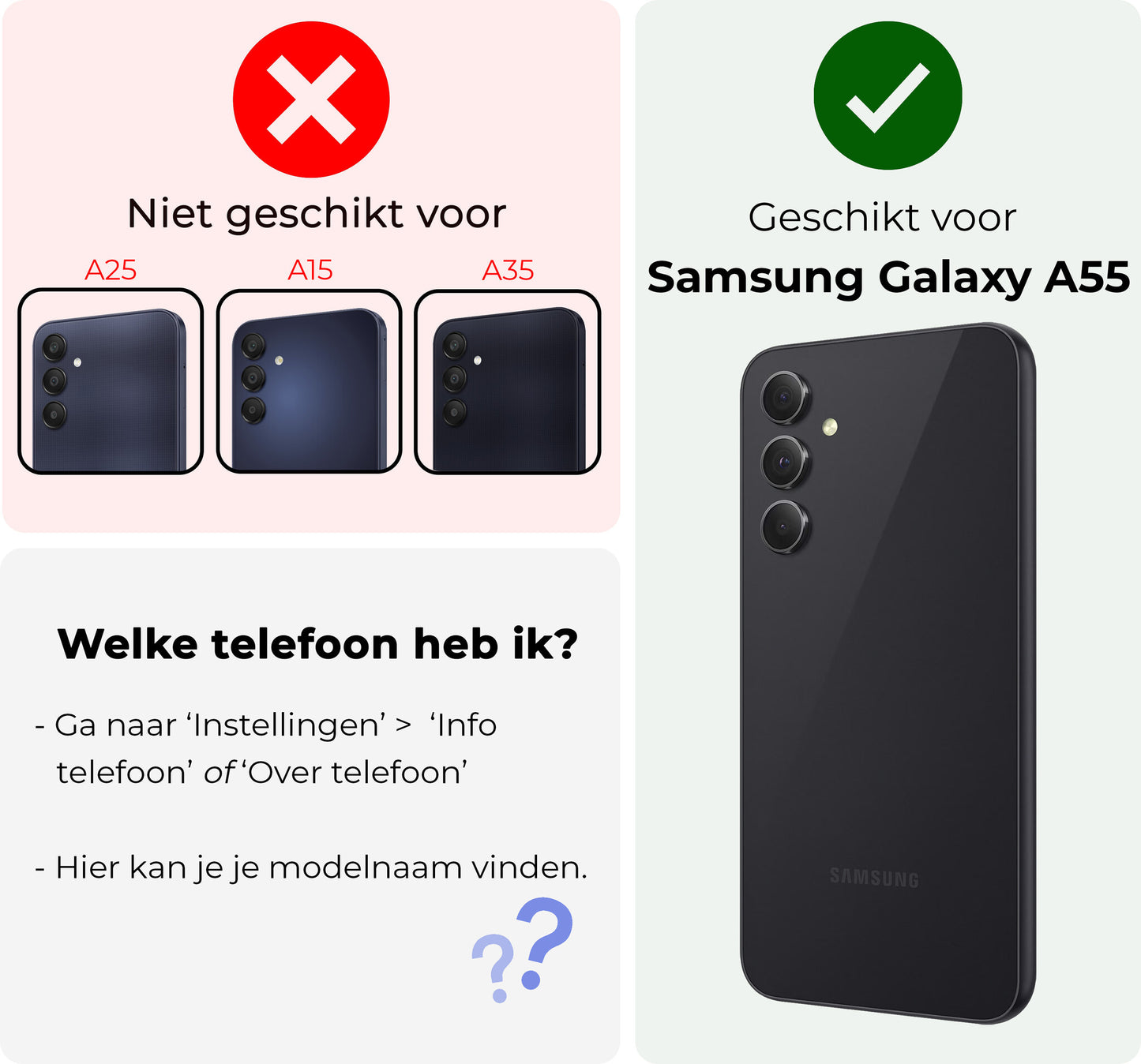 Samsung A55 Hoesje Shock Proof Siliconen - Transparant