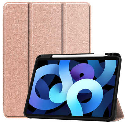 iPad Air 2022 Trifold Bookcase Hoes met Penhouder voor Apple Pen - Rosé goud