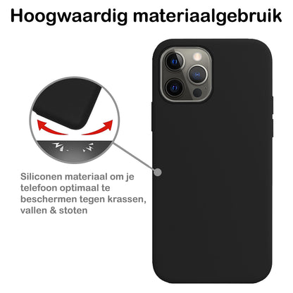 iPhone 13 Pro Max Hoesje Siliconen Backcover Lichtgewicht - Zwart