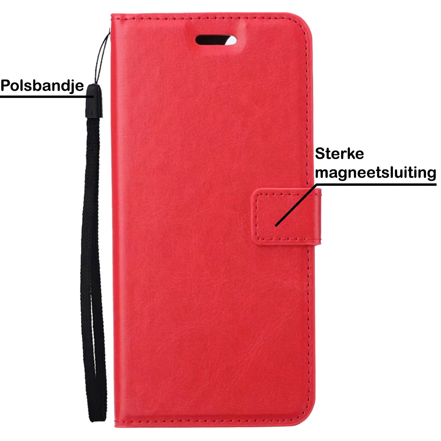 Samsung S22 Plus Hoesje Book Case Kunstleer - Rood