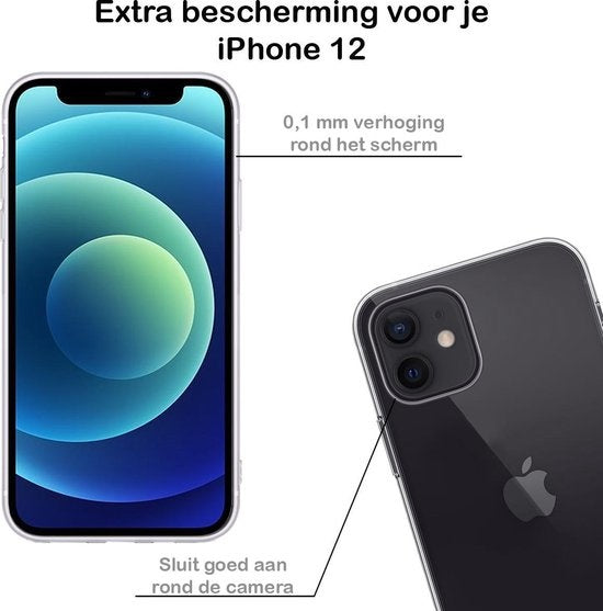 iPhone 12 Hoesje Siliconen - Transparant