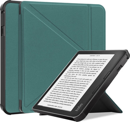 Kobo Libra 2 Trifold Bookcase Hoes - Donkergroen