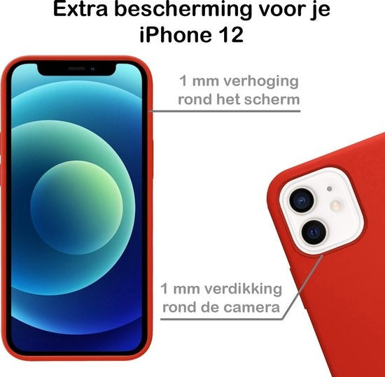 iPhone 12 Hoesje Siliconen - Rood