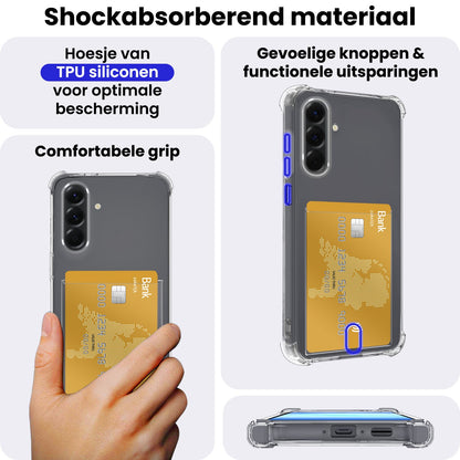 Samsung A17 Hoesje Kaarthouder Backcover Shockproof - Transparant
