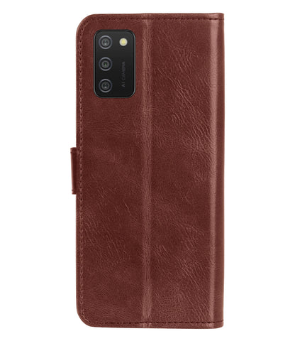 Samsung A02s Hoesje Bookcase Cover met Kaarthouder - Bruin