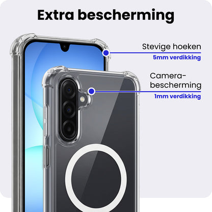 Samsung A17 Hoesje Geschikt voor Magsafe Backcover Shockproof - Transparant