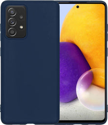 Samsung A72 Hoesje Siliconen Backcover Lichtgewicht - Donkerblauw