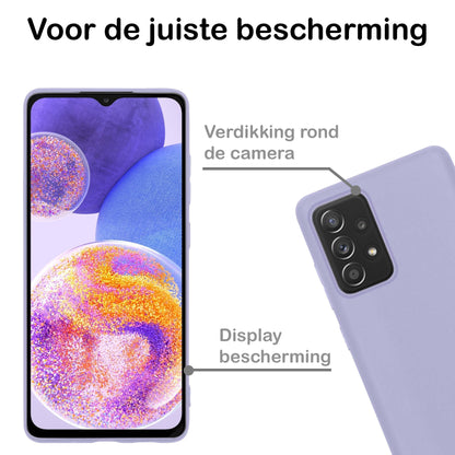 Samsung A23 Hoesje Siliconen Backcover Lichtgewicht - Lila