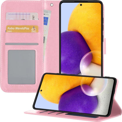 Samsung A72 5G Hoesje Book Case Kunstleer - Lichtroze