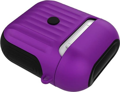 AirPods 1 Hoesje Siliconen met Ribbels Shockbestendig - Paars