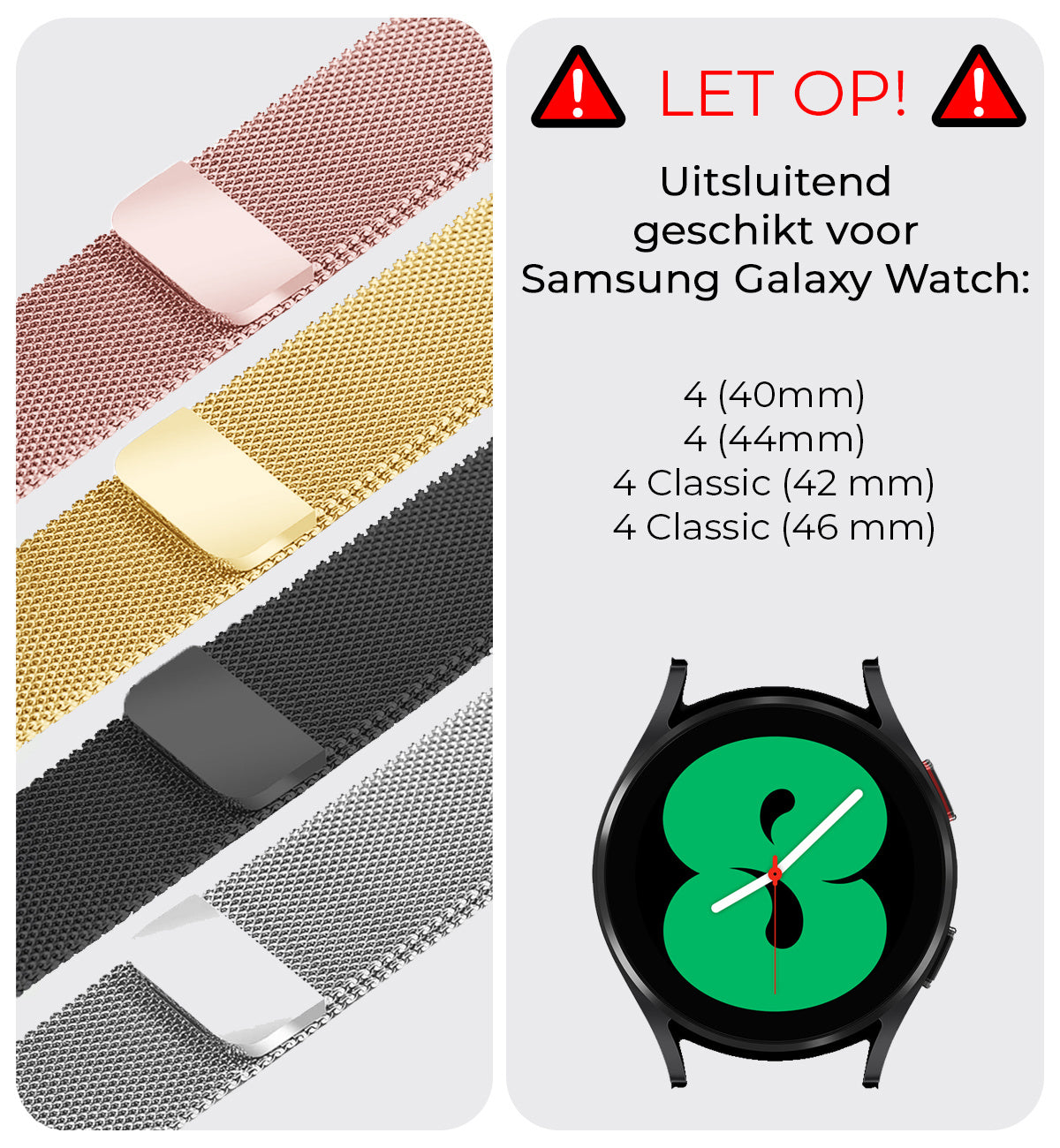 Polsbandje Met Magneetsluiting Geschikt voor Samsung Galaxy Watch 6 Bandje Milanees - Goud