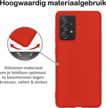 Samsung A52 Hoesje Siliconen Backcover Lichtgewicht - Rood