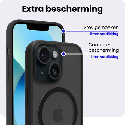 iPhone 14 Plus Hoesje Geschikt voor Magsafe Backcover Shockproof - Zwart