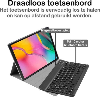 iPad 10.2 2019 Toetsenbord Hoes met Uitneembaar toetsenbord - Donkerblauw
