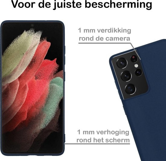 Samsung S21 Ultra Hoesje Siliconen - Donkerblauw