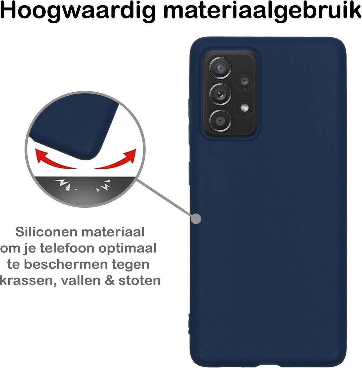 Samsung A72 Hoesje Siliconen - Donkerblauw