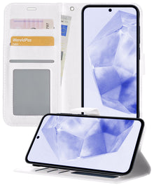 Samsung A35 Hoesje Bookcase Cover met Kaarthouder - Wit