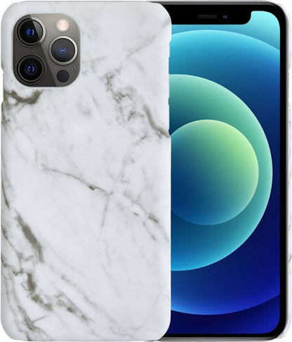 iPhone 12 Pro Max Hoesje Marmer Hard Case Cover - Wit