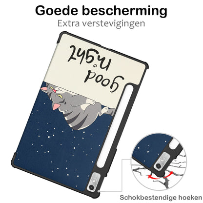 Lenovo Tab P11 Pro Trifold Bookcase Hoes met Penhouder Lenovo Pen - Kat