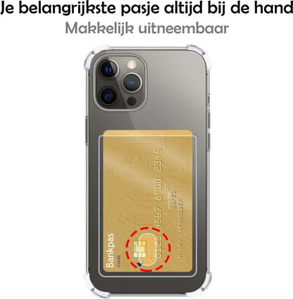 iPhone 12/12 Pro Hoesje met Pasjeshouder Siliconen - Transparant