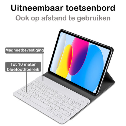iPad 2022 / 2025 (A16 ) Toetsenbord Hoes met Uitneembaar toetsenbord - Goud