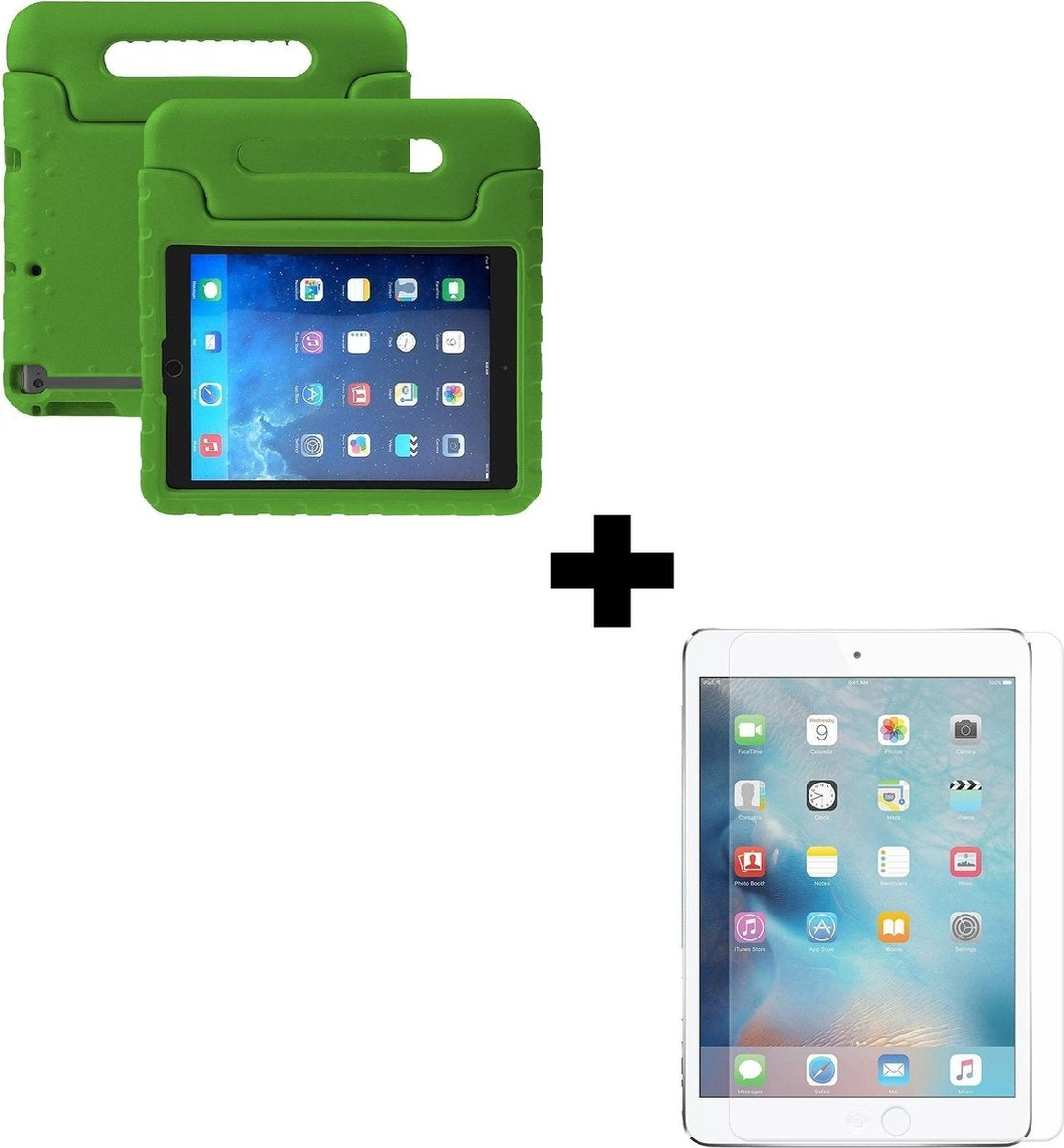 iPad 4 Hoesje Kids Cover Bumper Met Screenprotector - Groen