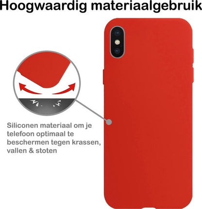 iPhone Xs Hoesje Siliconen Backcover Lichtgewicht - Rood