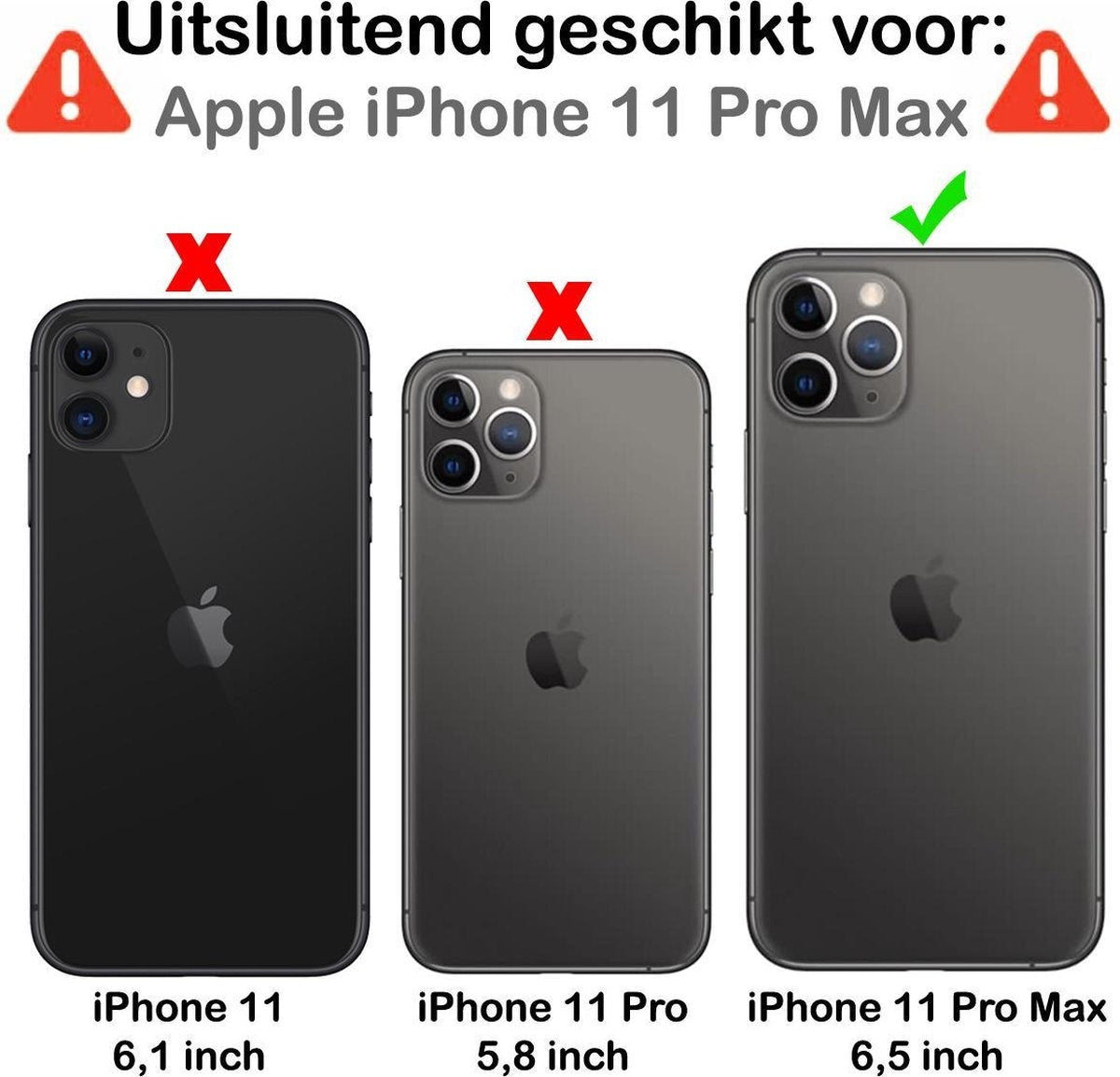 iPhone 11 Pro Max Hoesje Marmer - Zwart