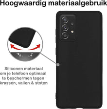 Samsung A72 Hoesje Siliconen Backcover Lichtgewicht - Zwart