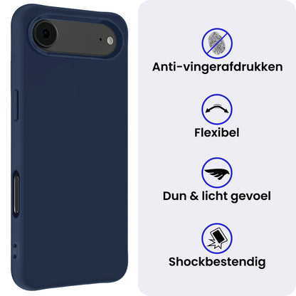 iPhone Air Hoesje Siliconen Backcover Lichtgewicht - Donkerblauw