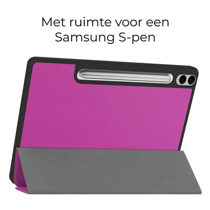 Samsung Galaxy Tab S9 FE Plus Tablethoes Smcpen Met Screenprotector - Paars