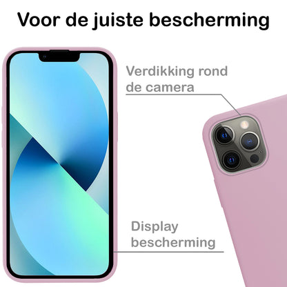 iPhone 13 Pro Max Hoesje Siliconen Backcover Lichtgewicht - Lila